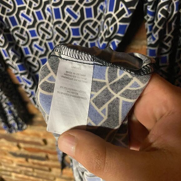 Laundry by Design Blue Black Geometric Mini Dress Women's Size Small - Picture 6 of 7